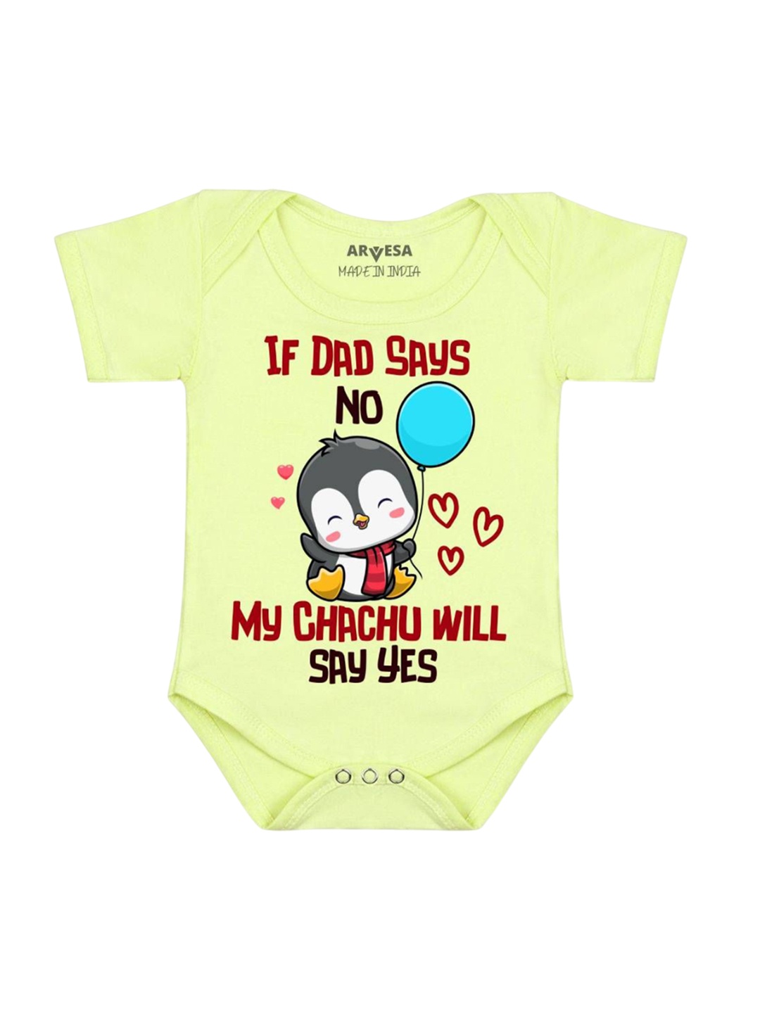 

Arvesa If Dad Say No My Chachu Printed Romper, Yellow