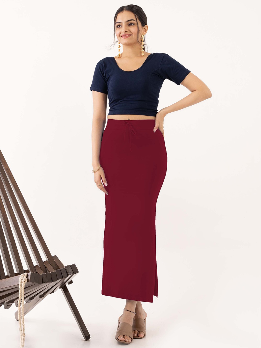 

IndianRang 4-Way Stretchable Seamless Saree Shapewear, Maroon