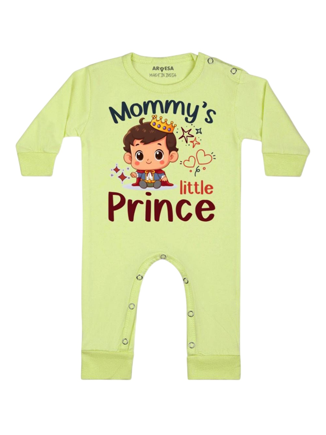 

Arvesa Kids Mommy Little Prince Printed Baby Romper, Yellow