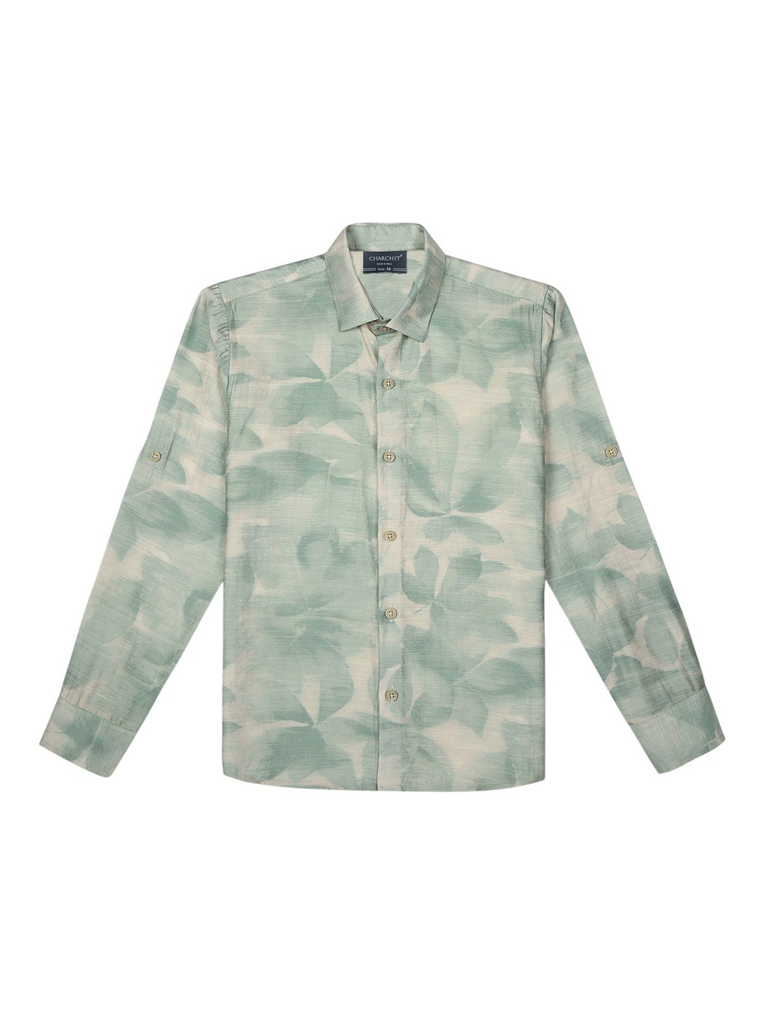 

CHARCHIT Boys Comfort Opaque Printed Casual Shirt, Green