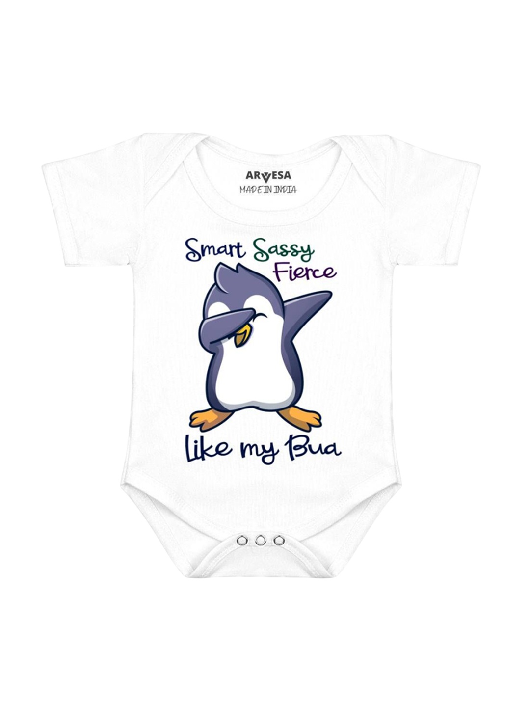 

Arvesa Kids Smart Sassy Like My Bua Printed Romper, White