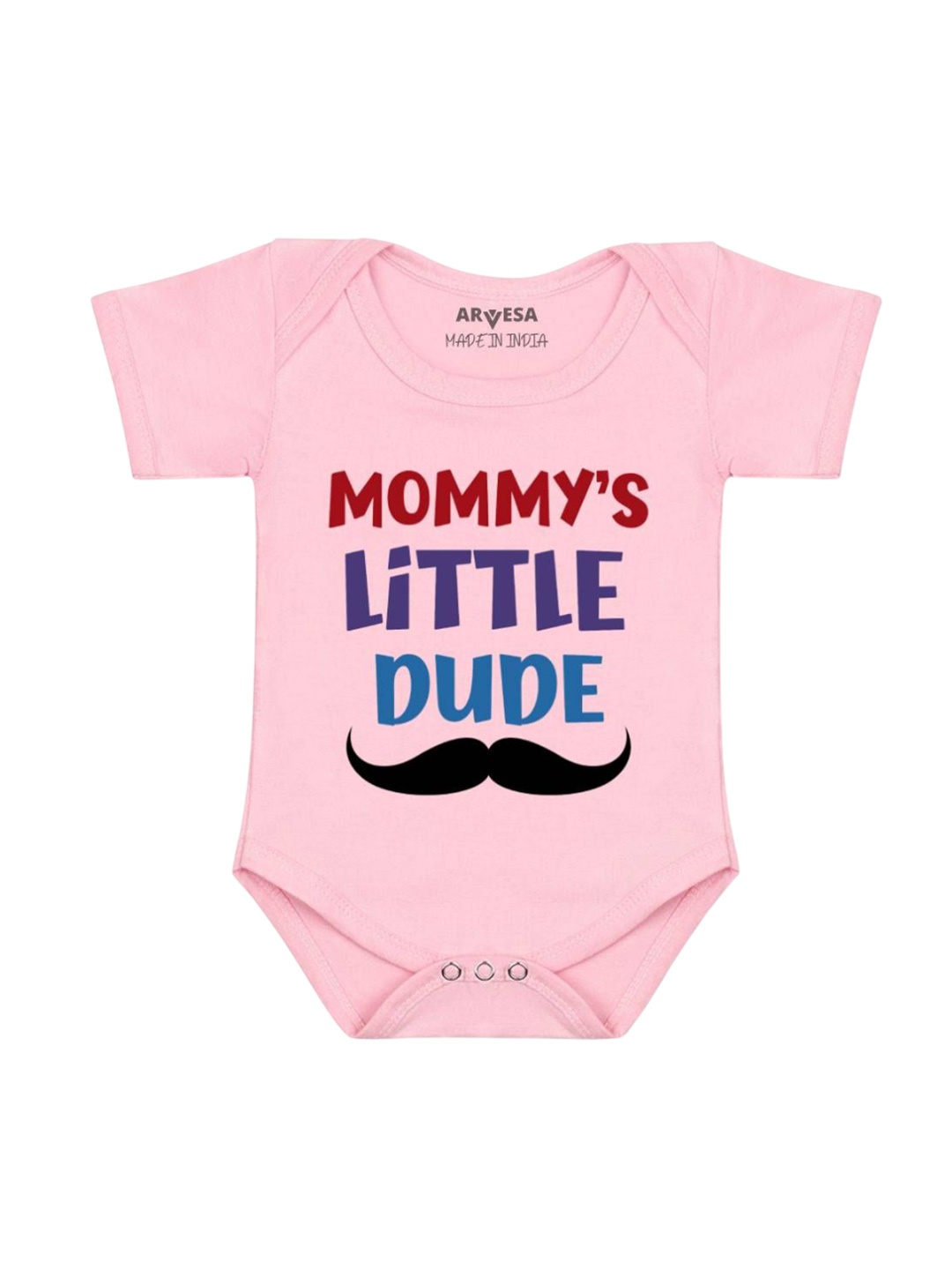 

Arvesa Kids Mommy Little Dude Printed Romper, Pink