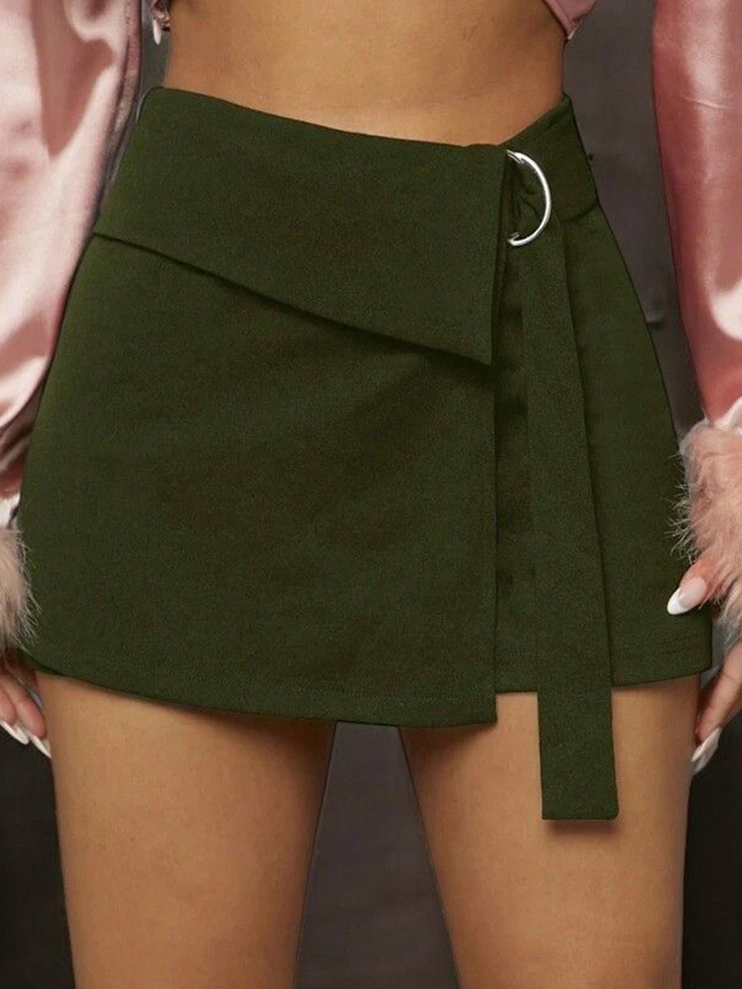 

TABADTOD Women Wrap Mini Skorts, Olive
