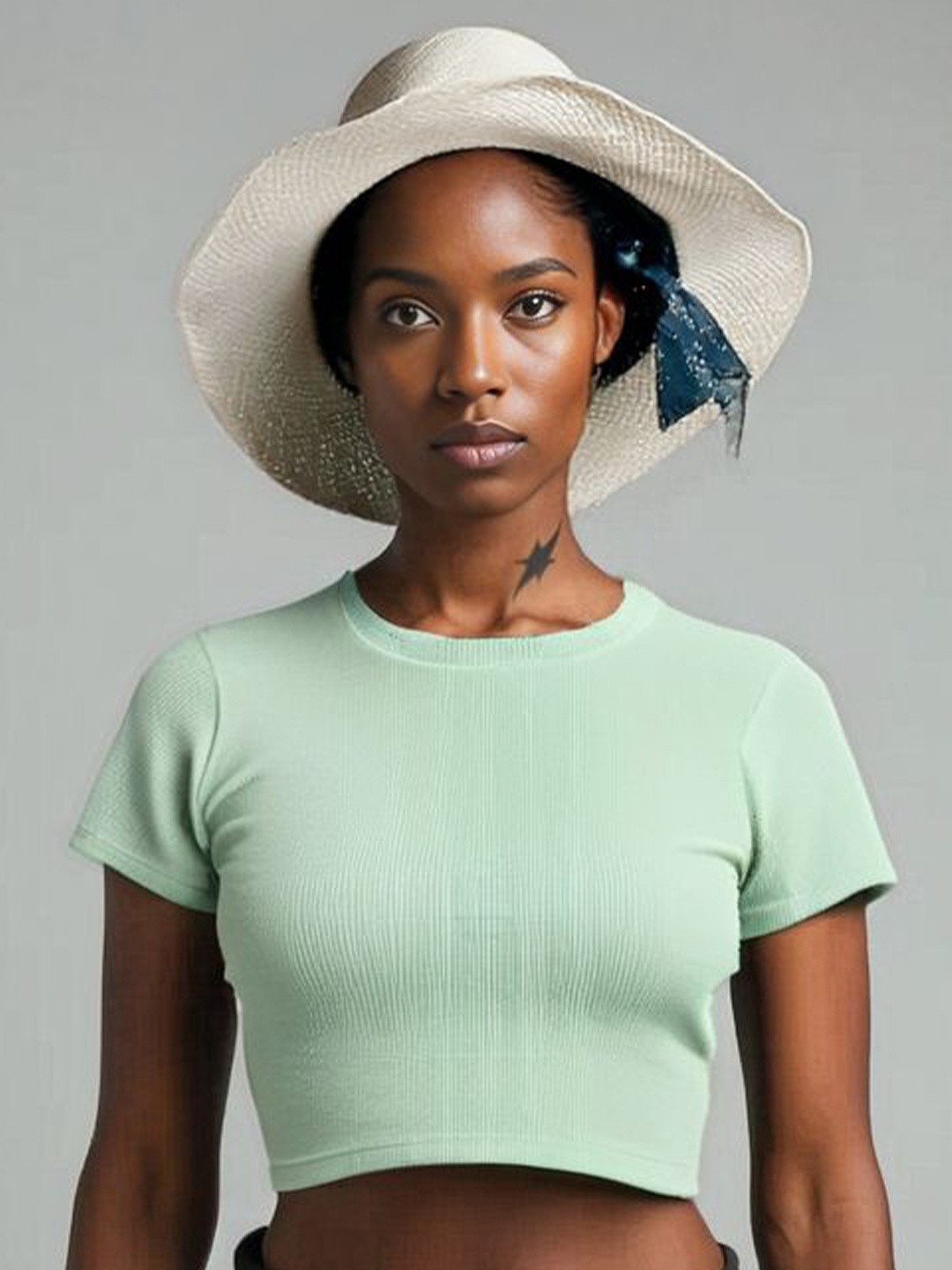 

sollobell Cotton Crop Top, Green