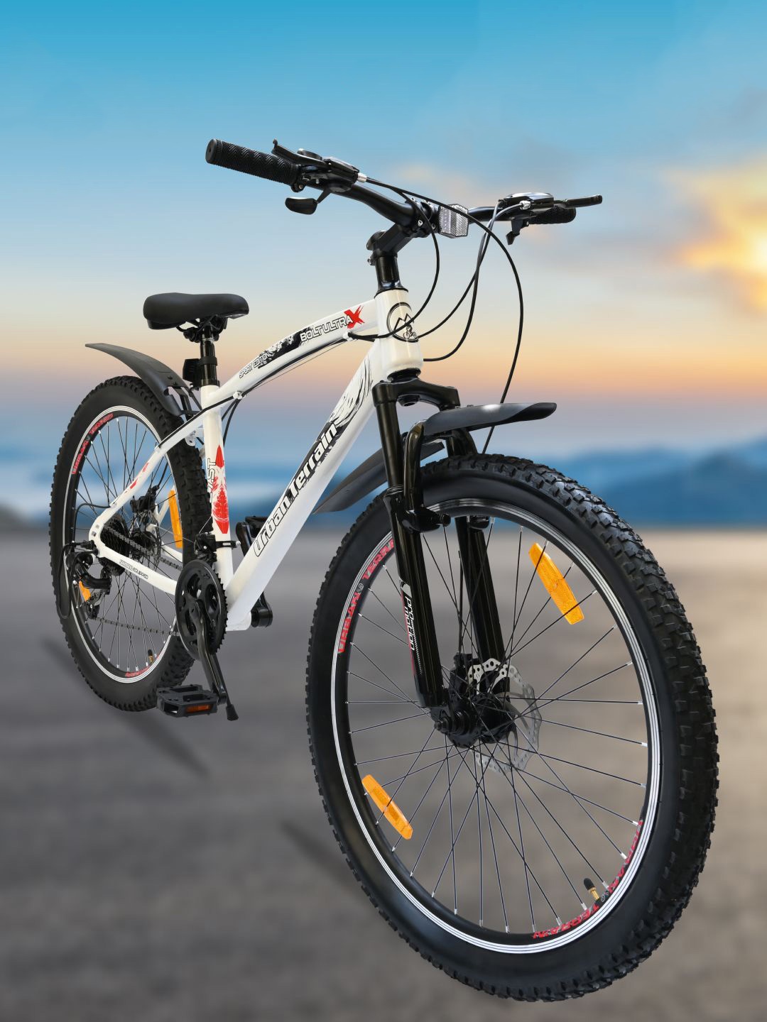 

URBAN TERRAIN Bolt Ultra 27.5T 21 Speed and Dual Disc Brake Mountain Bicycle, White