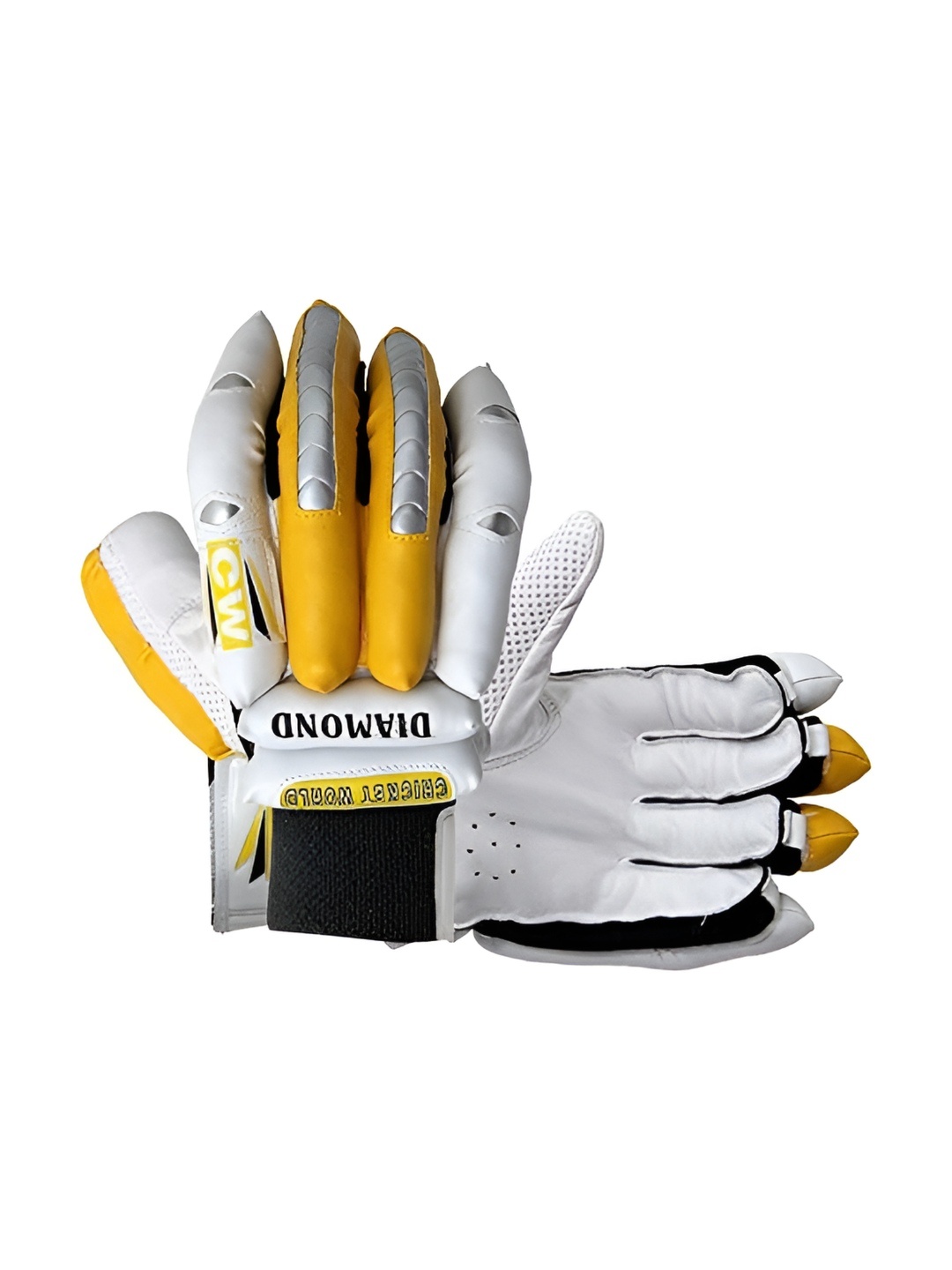 

CW Diamond Men Cricket Batting Protective Gloves, White