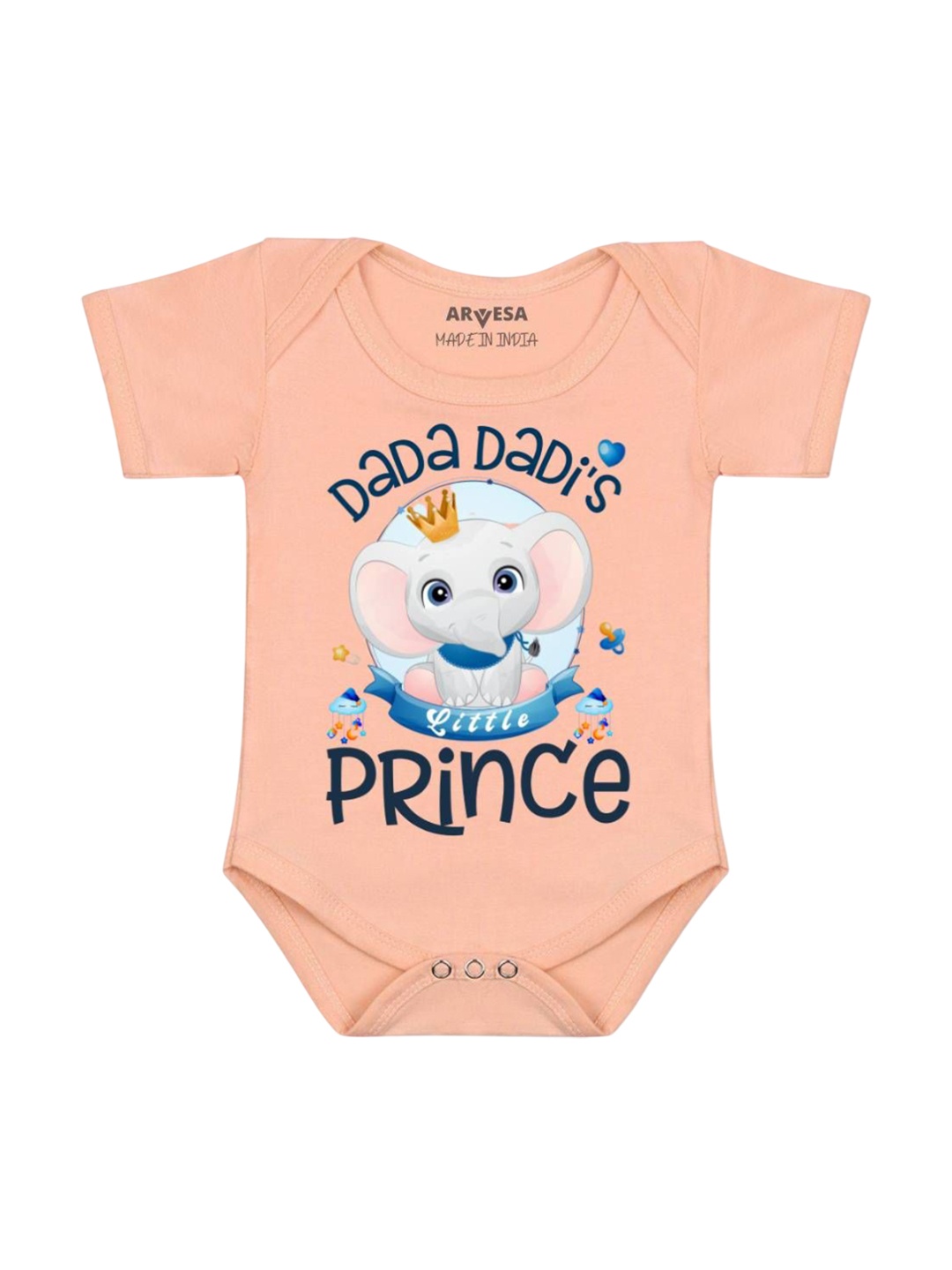 

Arvesa Dada Dadi Little Prince Printed Romper, Peach