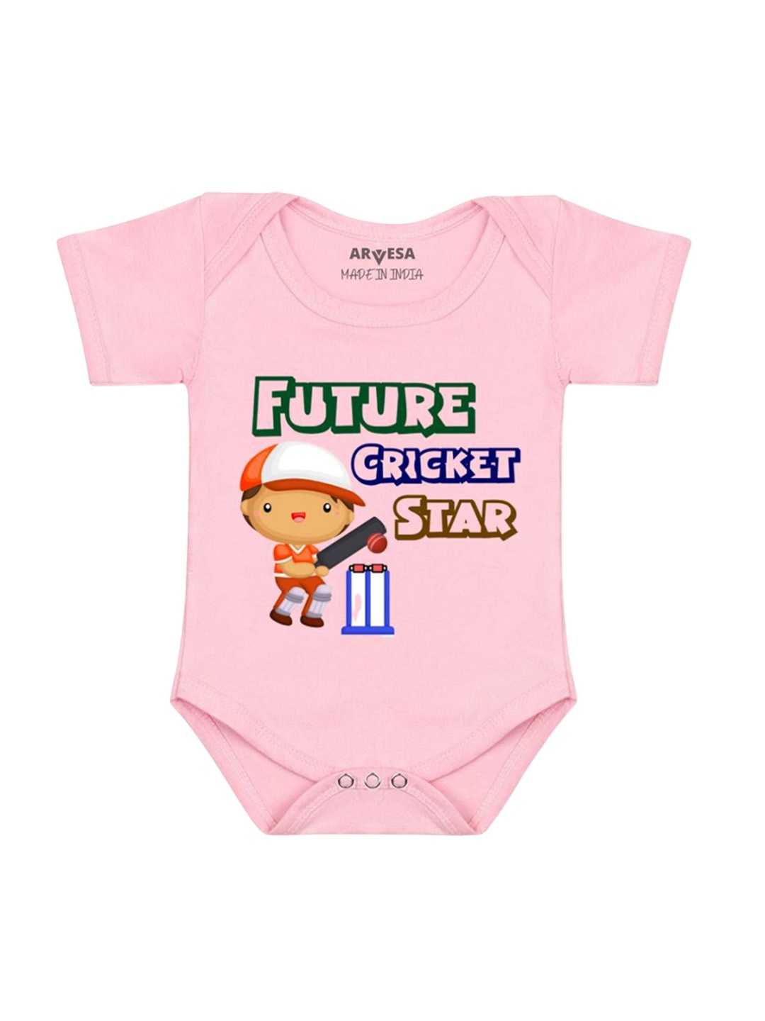 

Arvesa Future Cricket Star Printed Romper, Pink