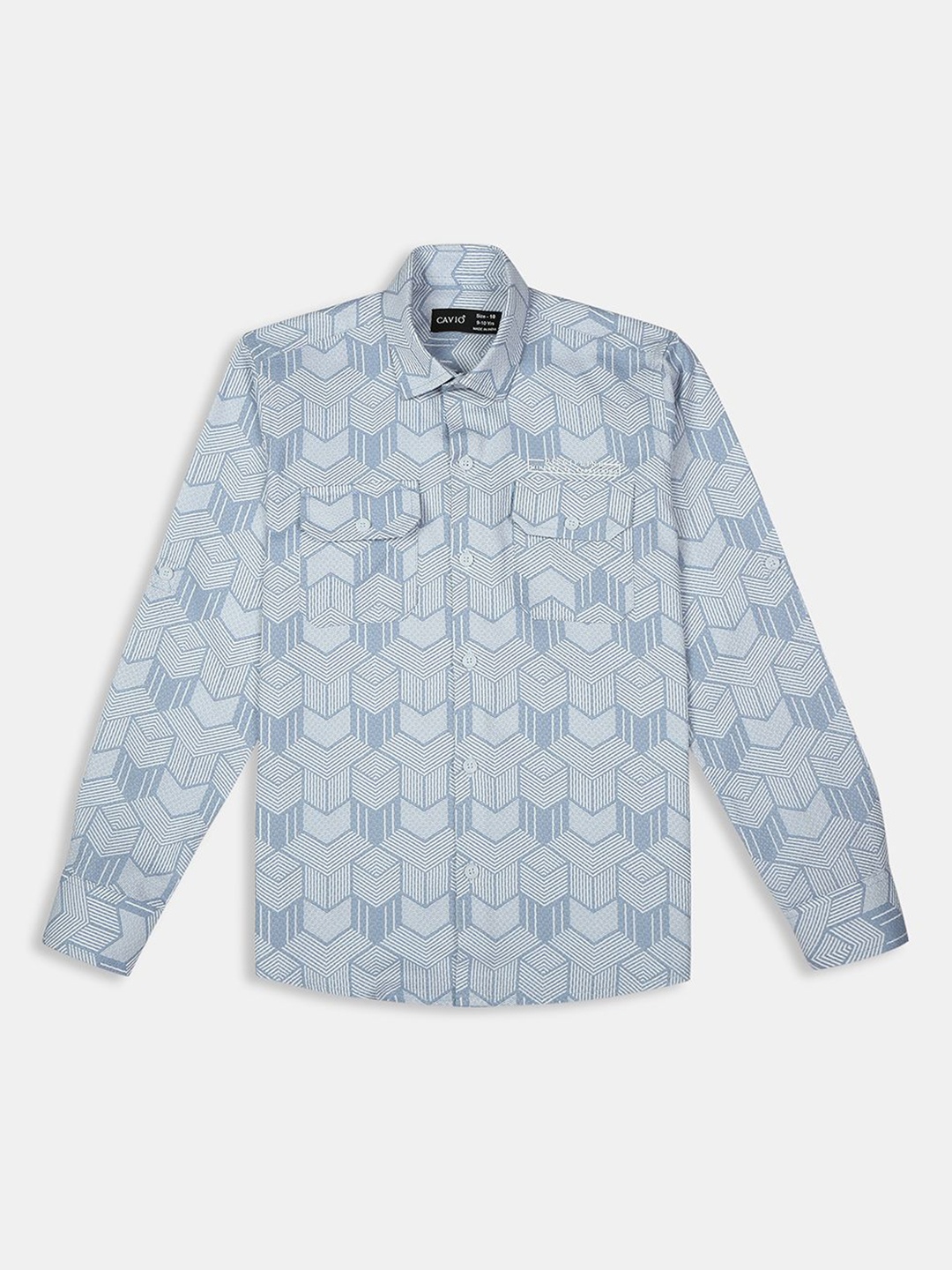 

CAVIO Boys Comfort Opaque Printed Casual Shirt, Blue