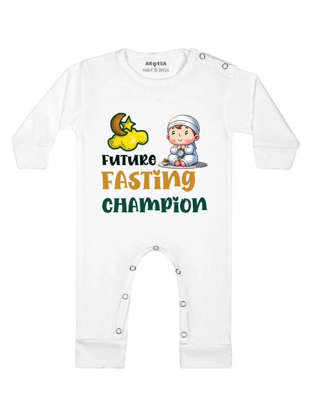 

Arvesa Kids Printed Rompers, White
