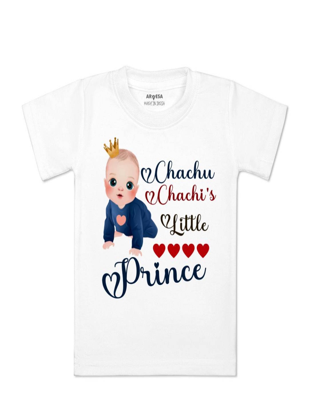 

Arvesa Kids Chachu Chachi'S Little Prince Printed Tshirt, White