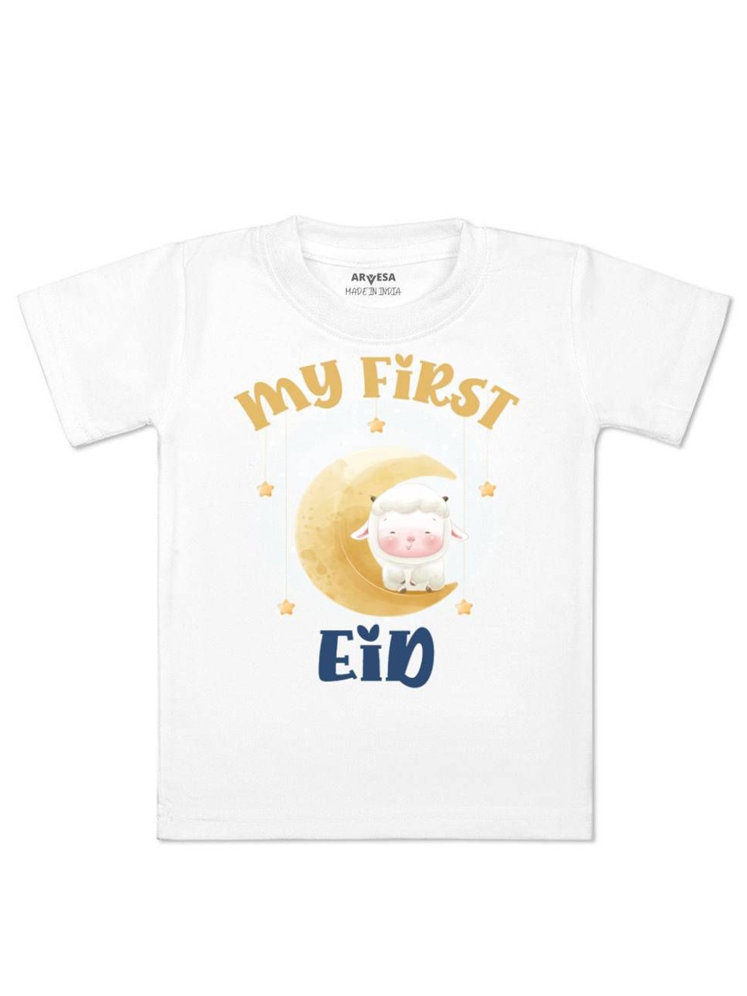 

Arvesa First Bakra Eid Printed Kids Unisex T-shirt, White