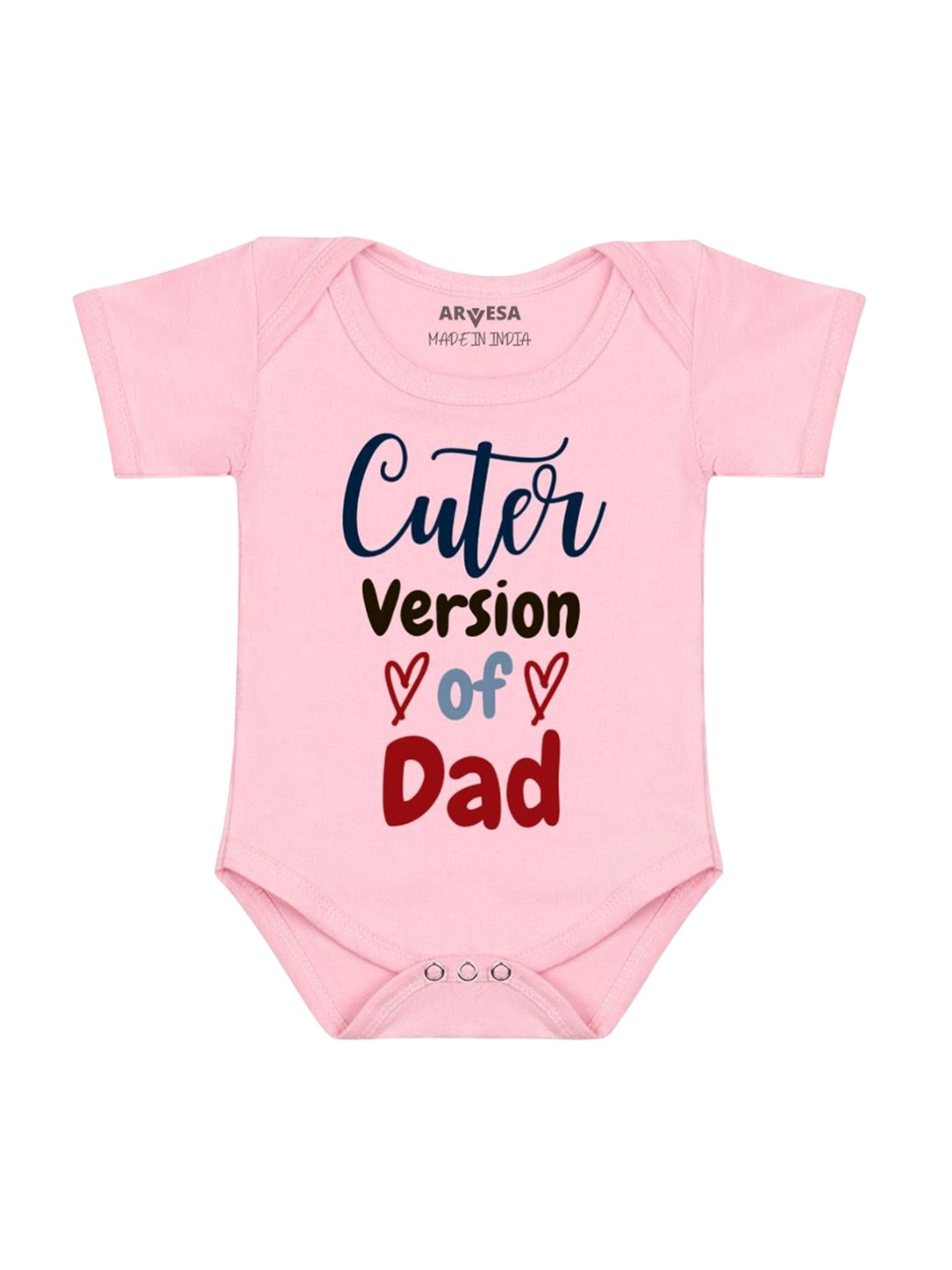 

Arvesa Infants Kids Cuter Version Of Dad Printed Cotton Romper, Pink