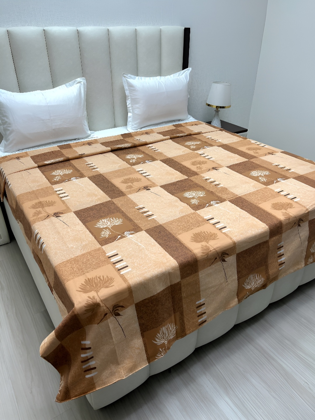 

Pure Decor Brown & White Printed Pure Cotton King Duvet Cover