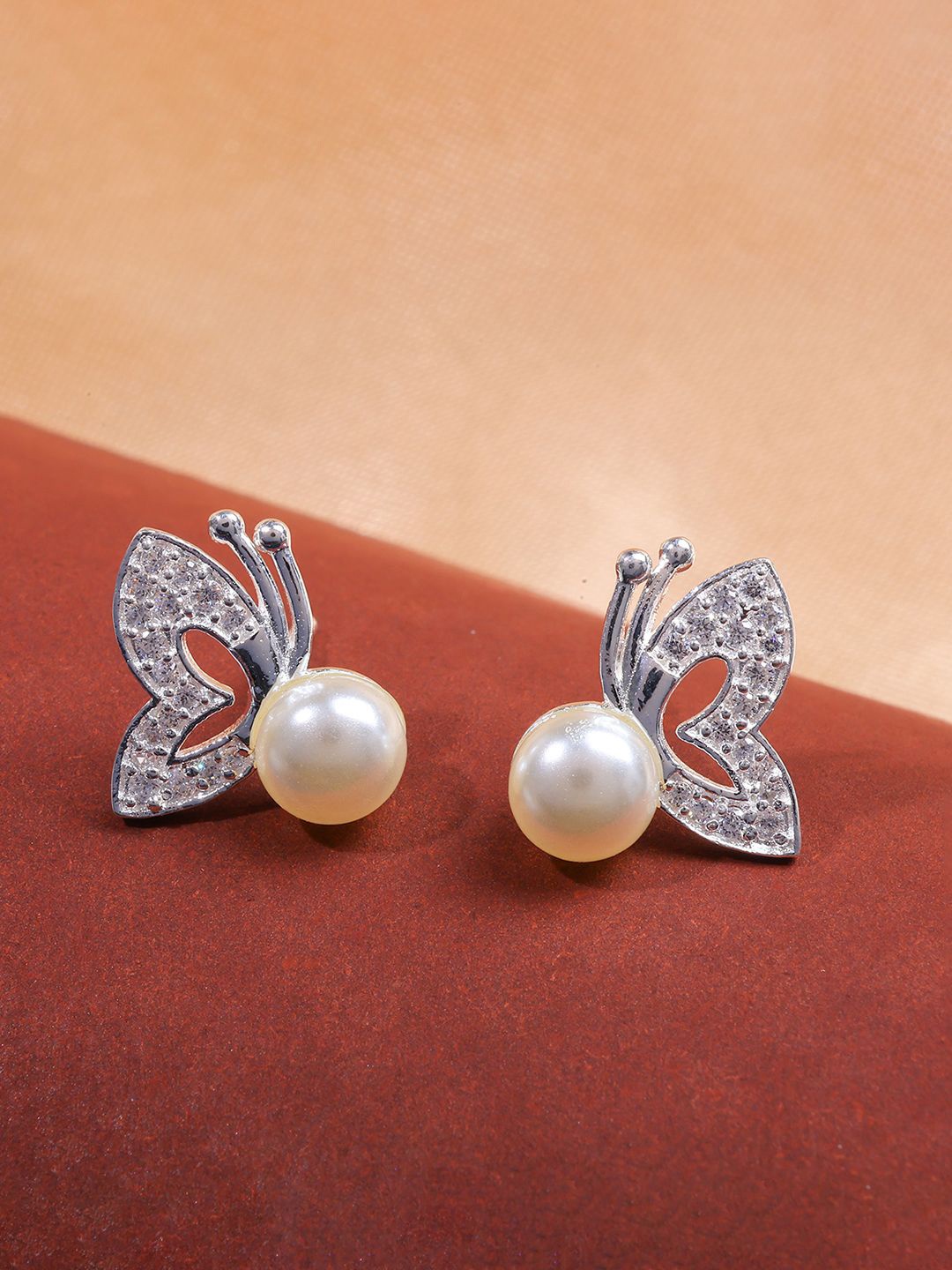 

MAIRA 925 Sterling Silver Rhodium-Plated Cubic Zirconia-Studded Classic Studs