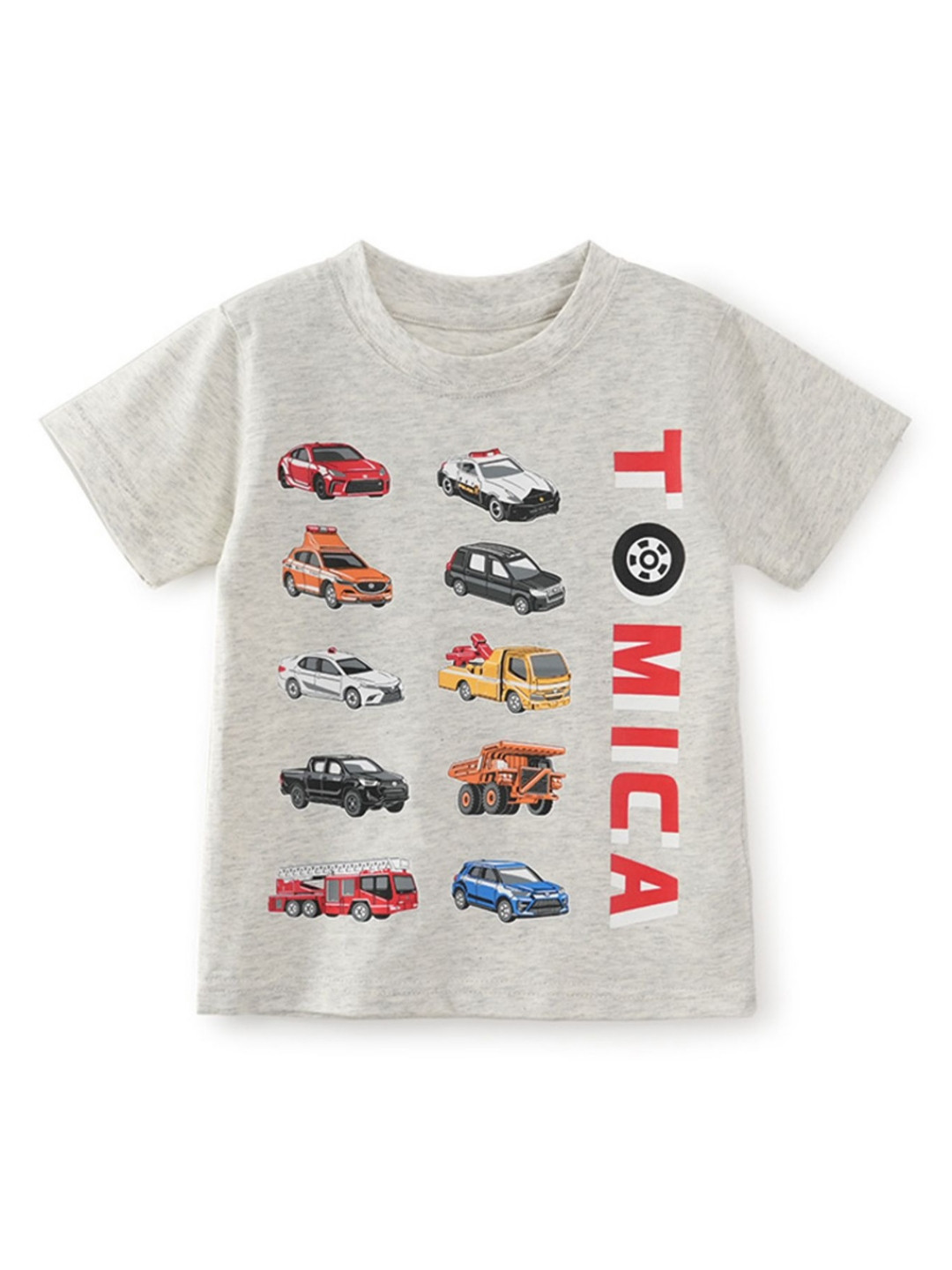 

LULU & SKY Boys Graphic Printed Round Neck Cotton T-shirt, Grey