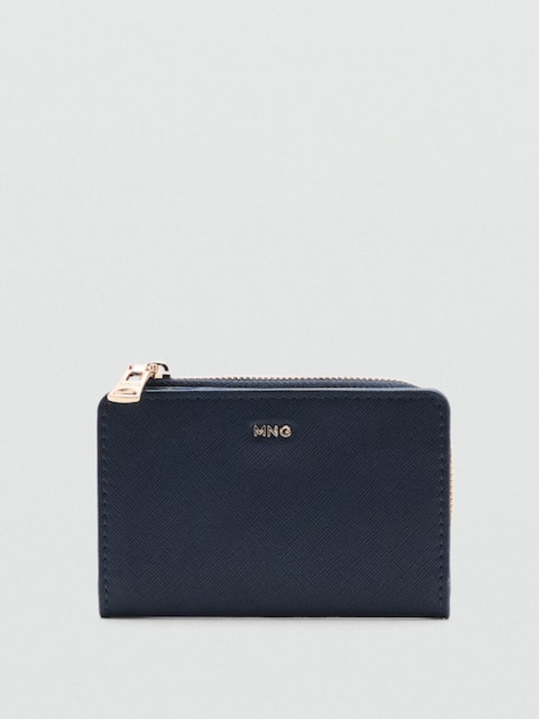 

MANGO Women Textured Card Holder, Navy blue