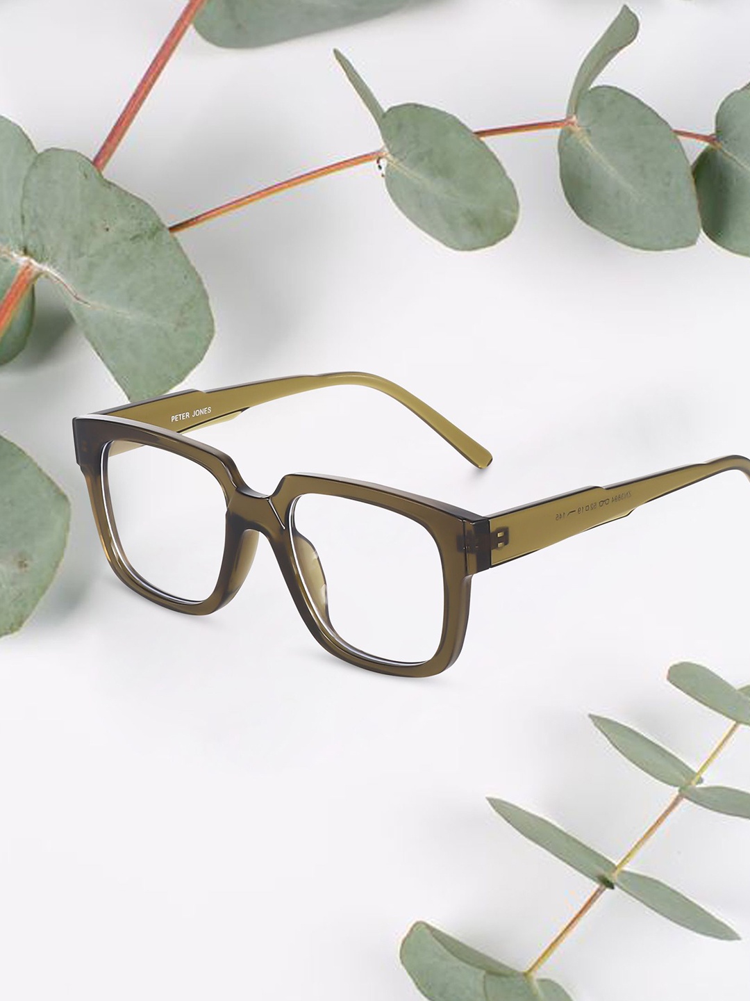 

Peter Jones Eyewear Unisex Blue Light Blocking Full Rim Square Frames, Green