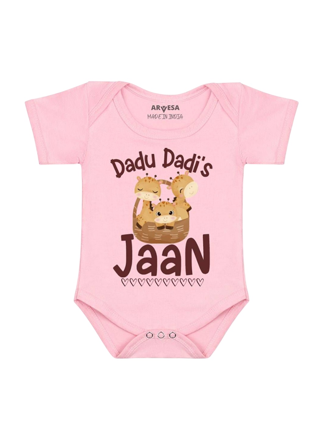 

Arvesa Dada Dadi Jaan Printed Romper, Pink