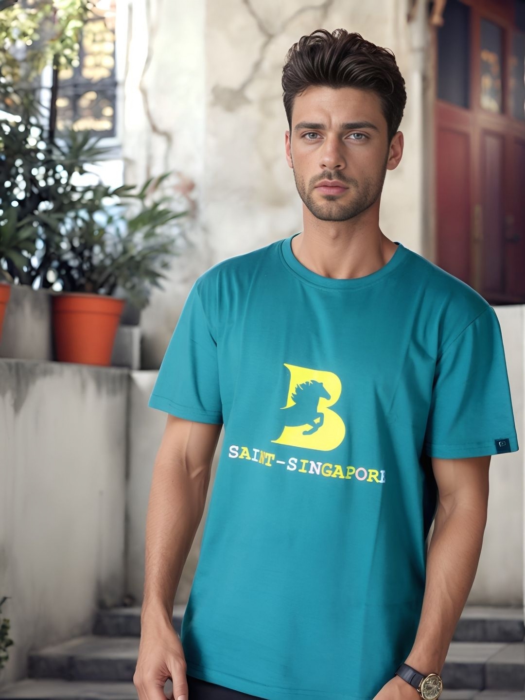

Bucciato Private Limited Men Printed Pockets T-shirt, Green