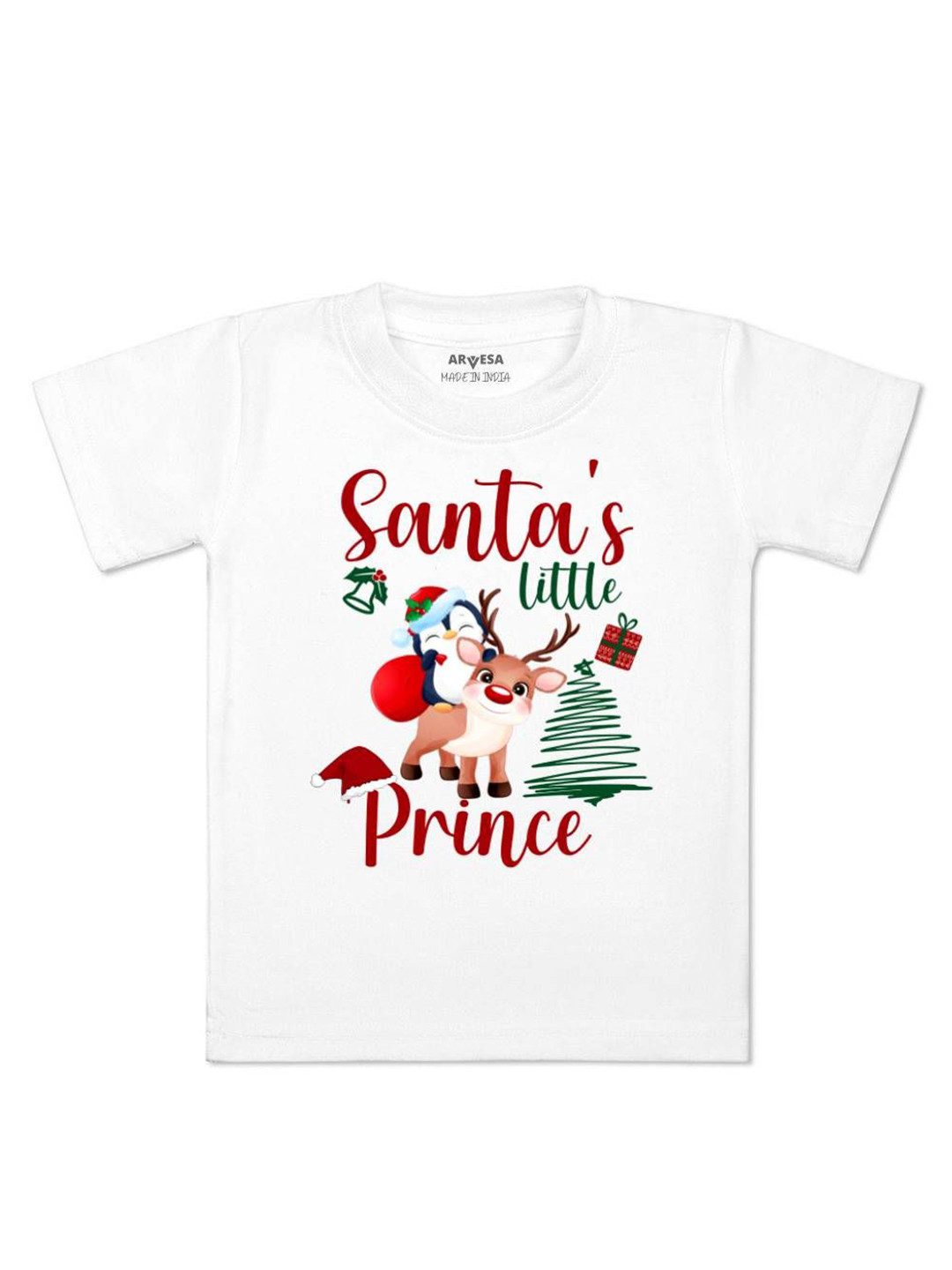 

Arvesa First Christmas Printed Kids Unisex T-shirt, White