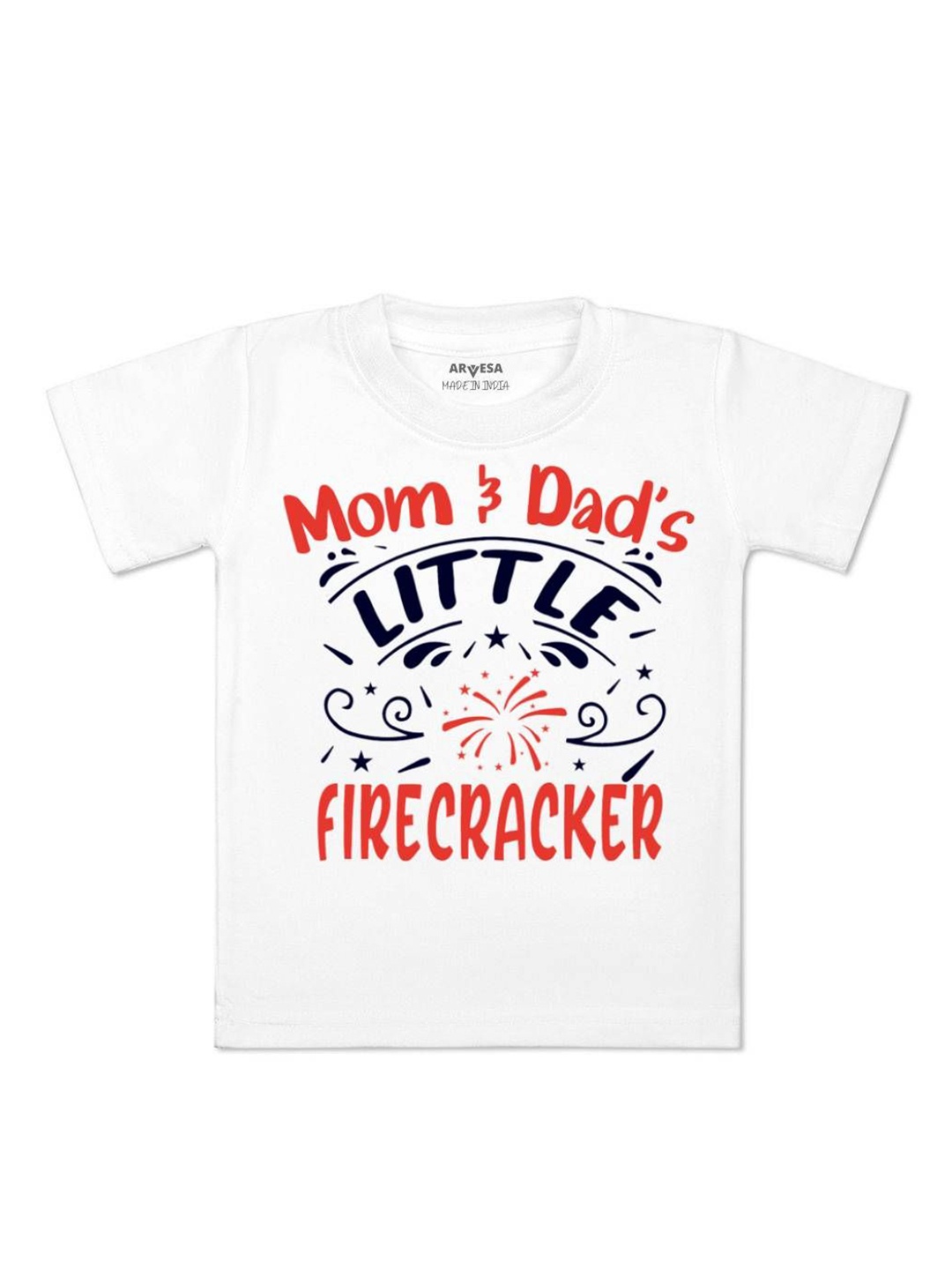 

Arvesa First Diwali Printed Kids Unisex T-shirt, White