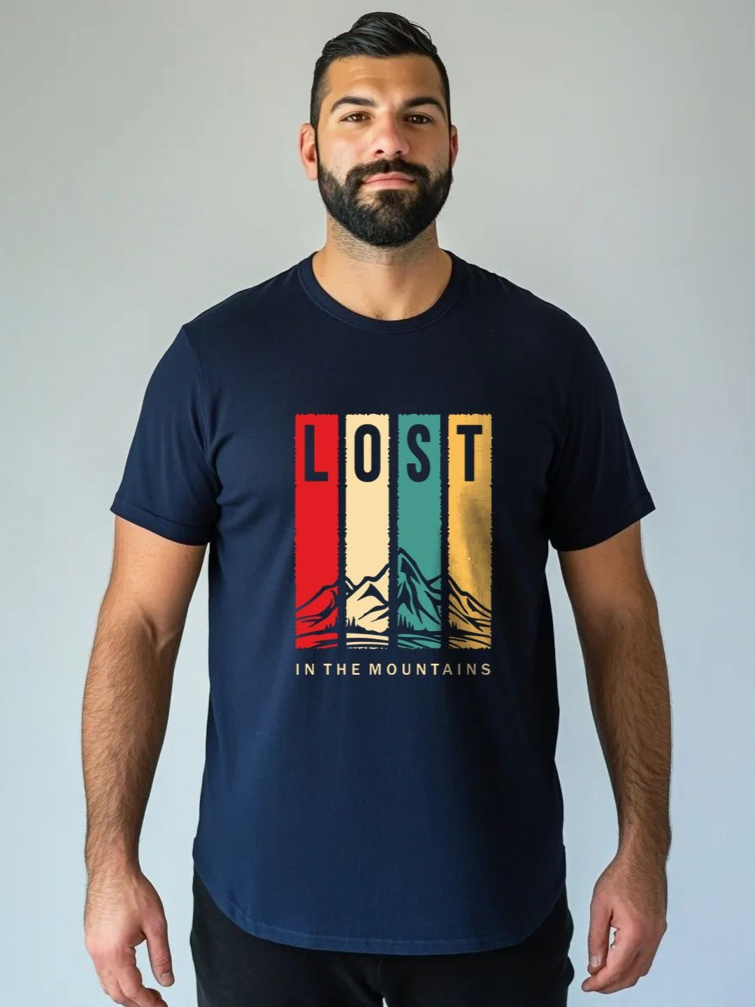 

Toodle Plus Unisex Plus Size Graphic Printed Round Neck Pure Cotton T-Shirt, Navy blue