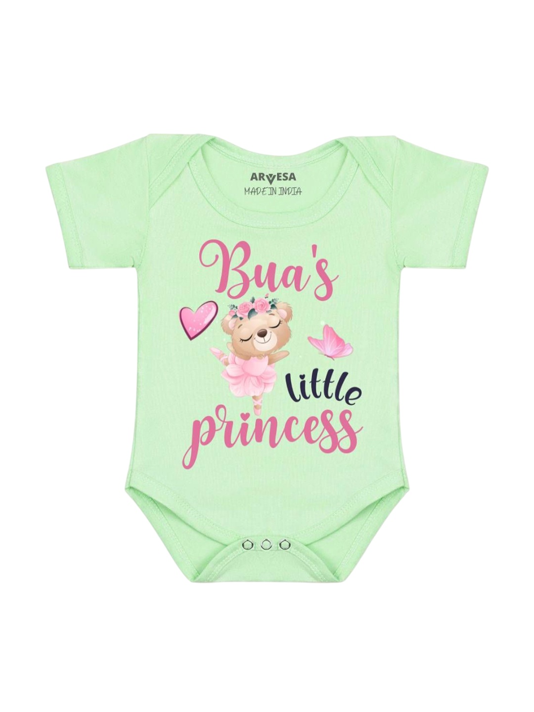 

Arvesa Kids Bua Little Princess Printed Romper, Green