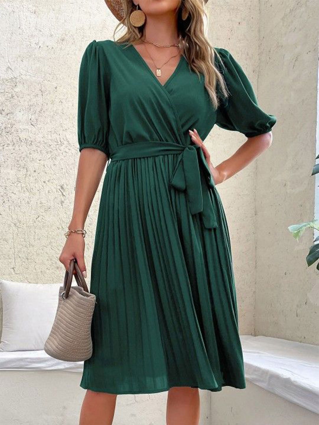 

HERE&NOW Fit & Flare Dress, Green