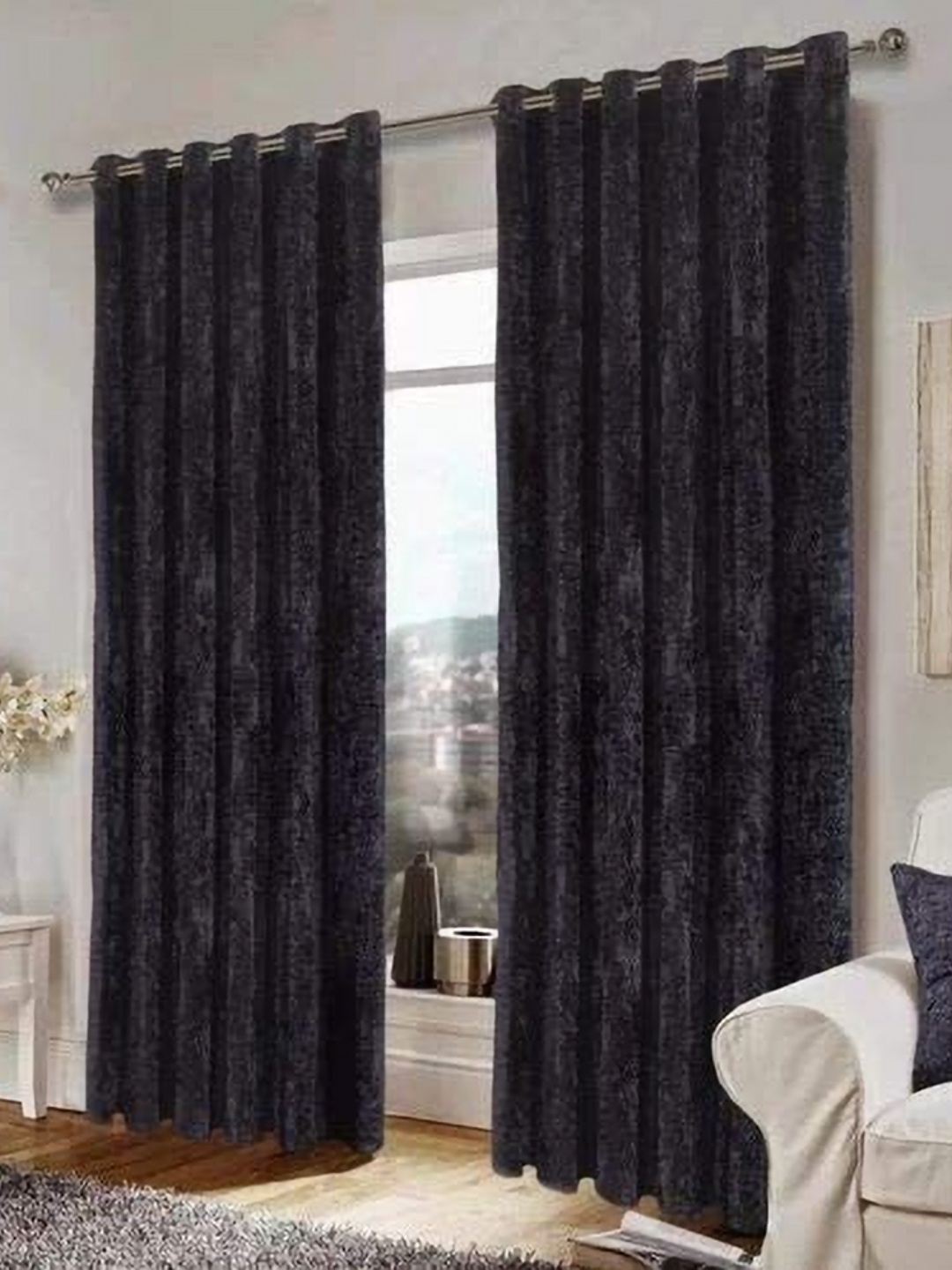 

Aura Black Window Curtain