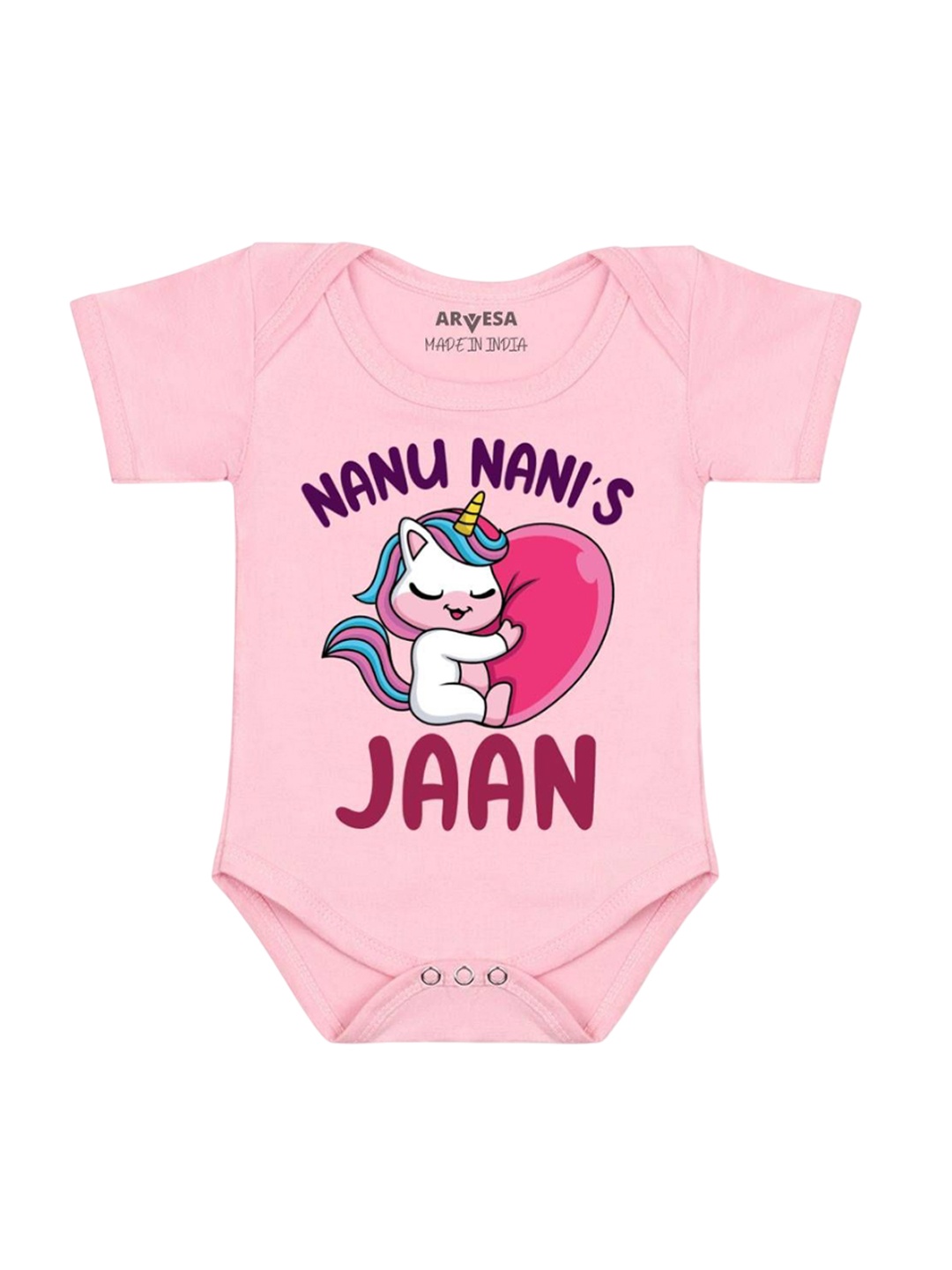 

Arvesa Infants Printed Envelope Neck Romper, Pink