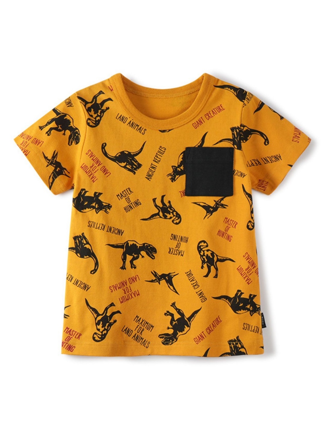

LULU & SKY Boys Conversational Printed Round Neck Cotton T-shirt, Yellow