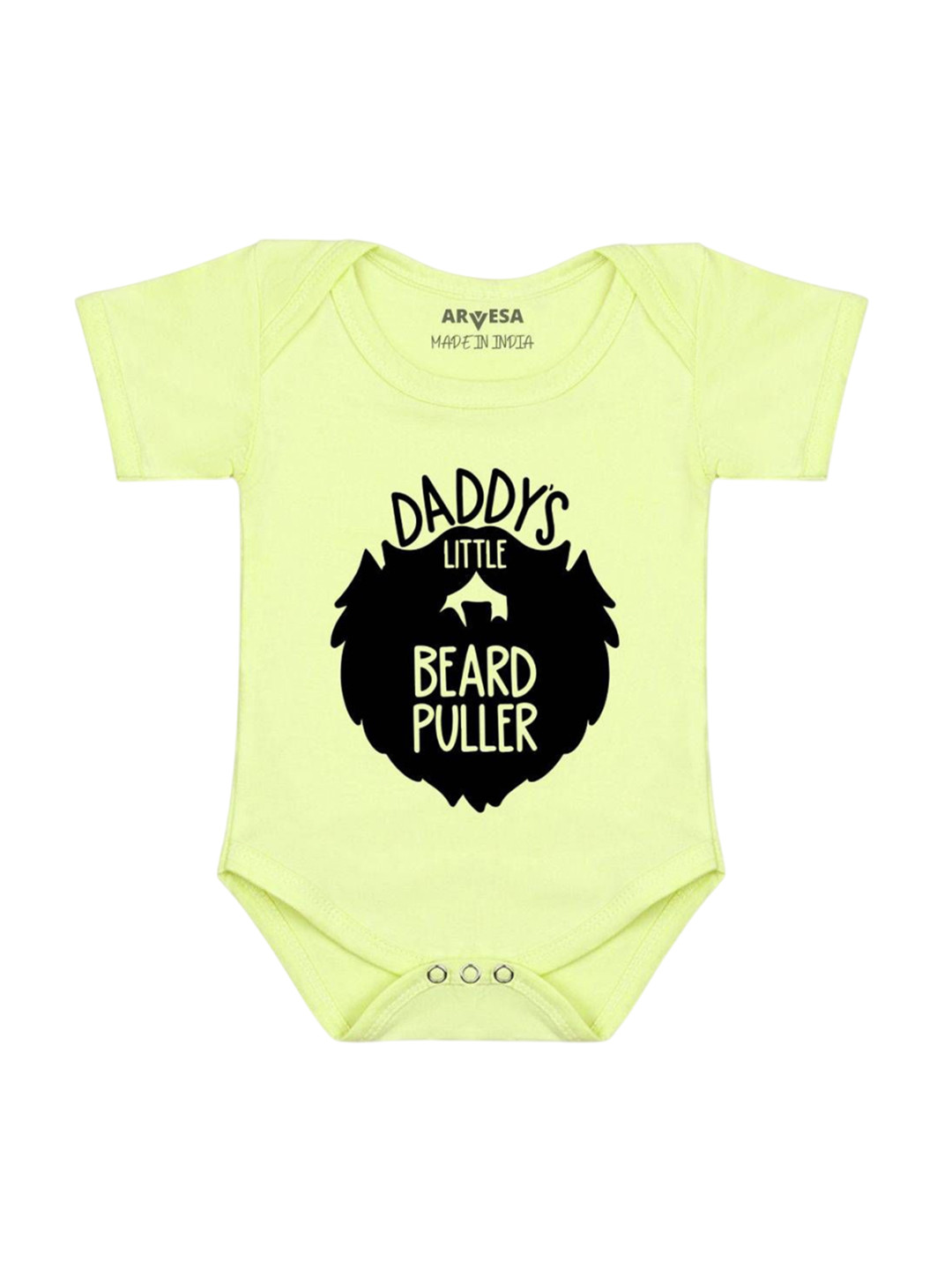 

Arvesa Daddy Little Beard Puller Printed Romper, Yellow