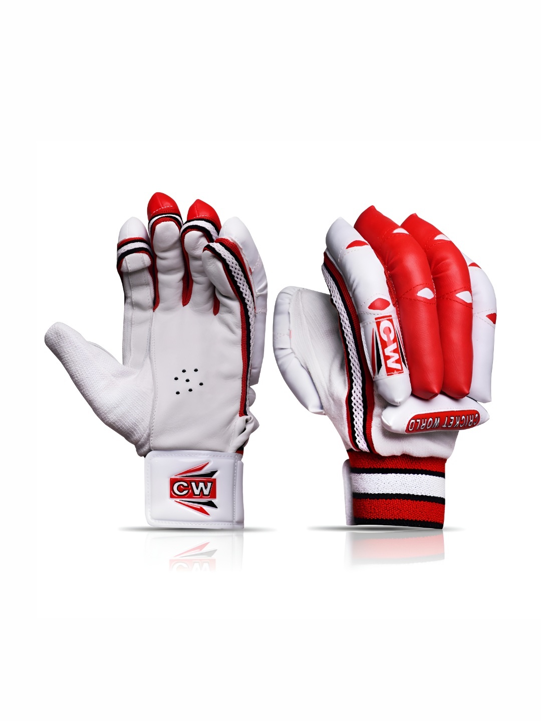 

CW Grip Lightweight and Protective Leather Palm Sherwood Cricket Batting Gloves, White