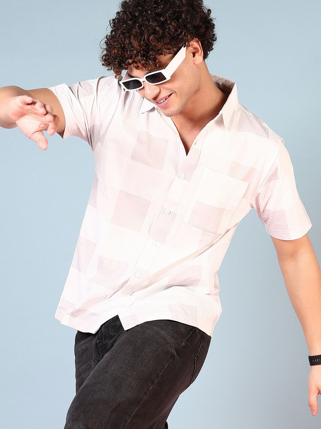 

V-Mart Men Opaque Casual Shirt, Off white