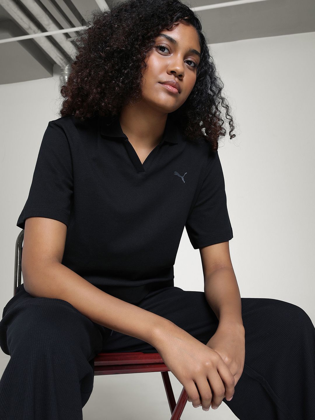 

Puma Wardrobe Ess Relaxed Polo T-Shirt, Black