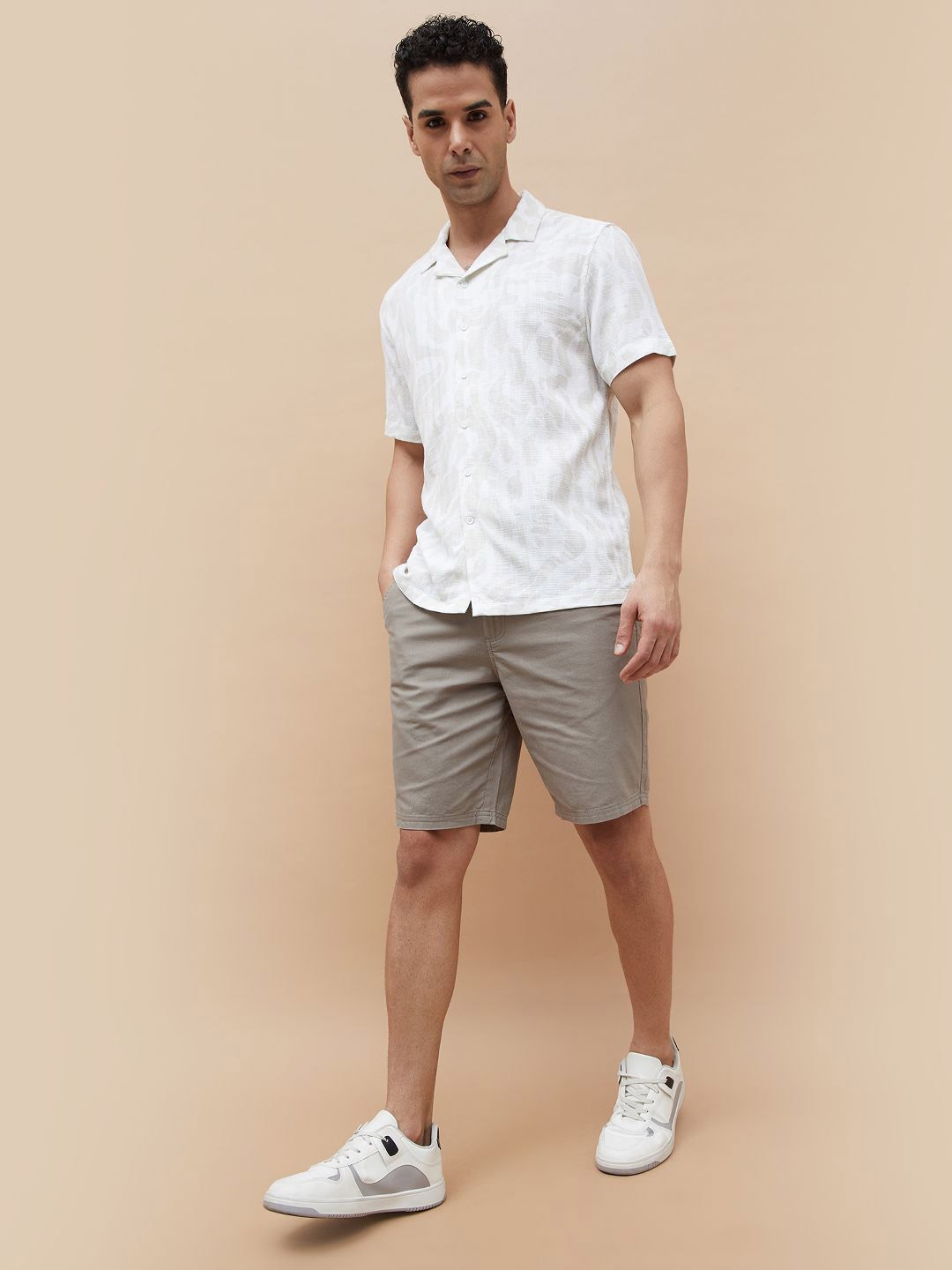 

CODE by Lifestyle Men Opaque Printed Casual Shirt, Beige