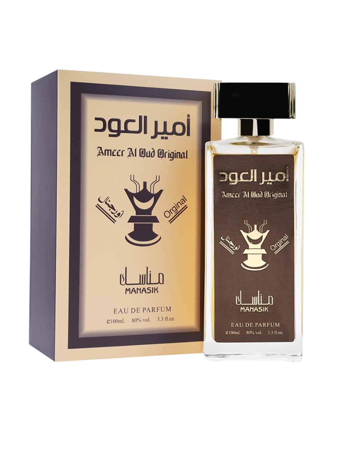 

MANASIK Men Ameer Al Oud Original Long Lasting Eau De Perfume -100ml, Brown