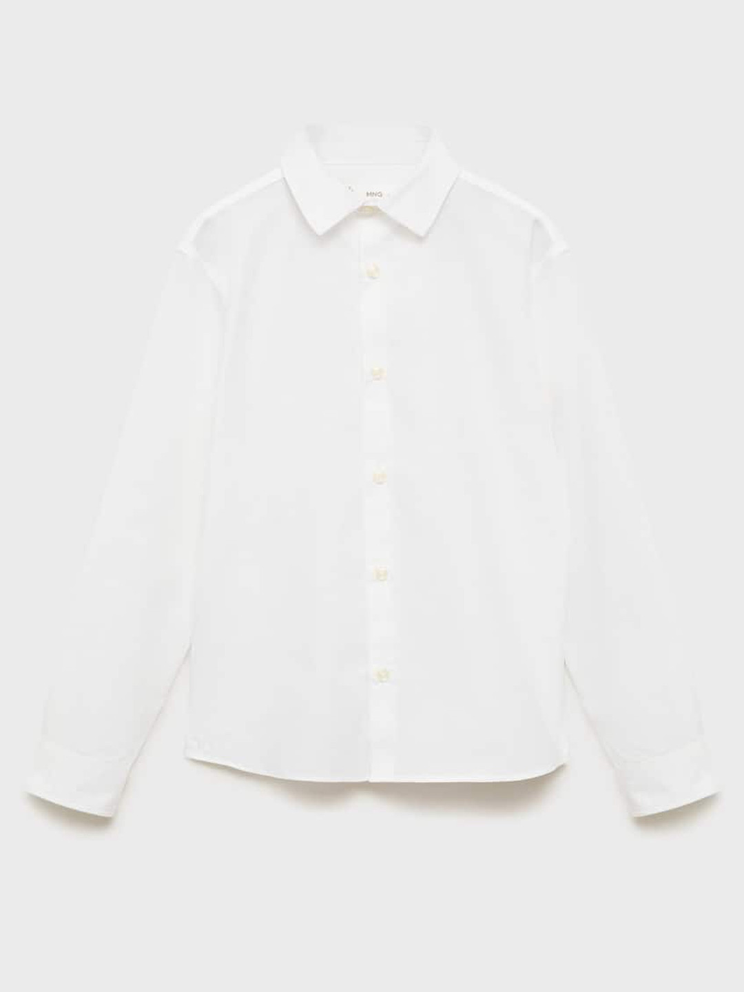 

Mango Kids Boys Solid Pure Cotton Shirt, White