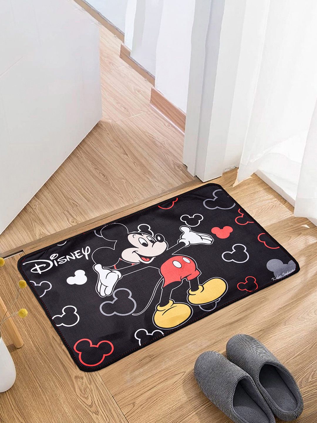 

Kuber Industries Black & White Mickey Printed Door Mat
