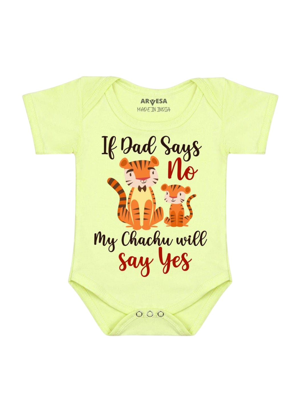 

Arvesa If Dad Say No My Chachu Printed Romper, Yellow