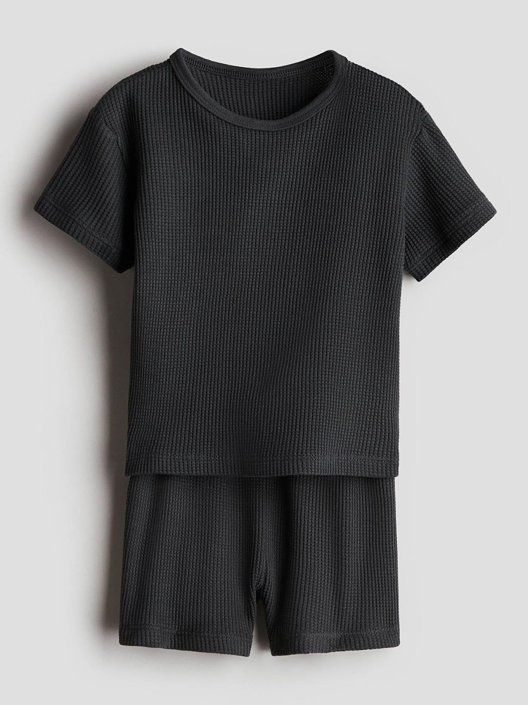 

H&M 2-Piece Waffled Cotton Set, Grey