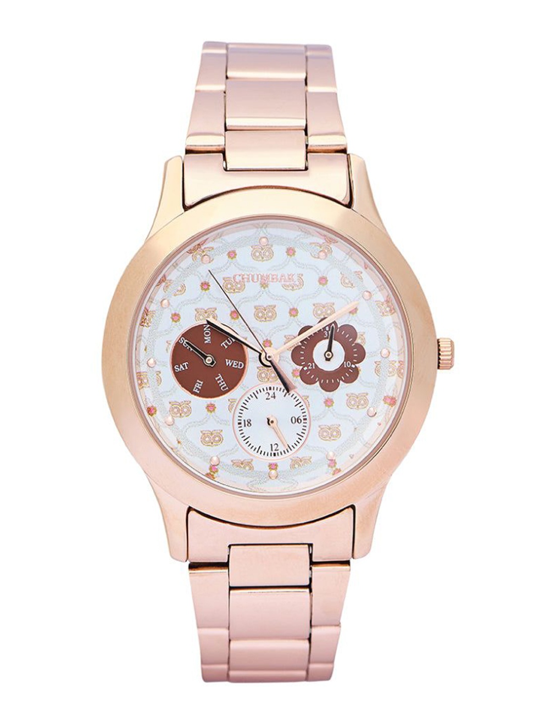 

Chumbak Women Ivory Owl Monogram Metal Watch 8907605138904, White