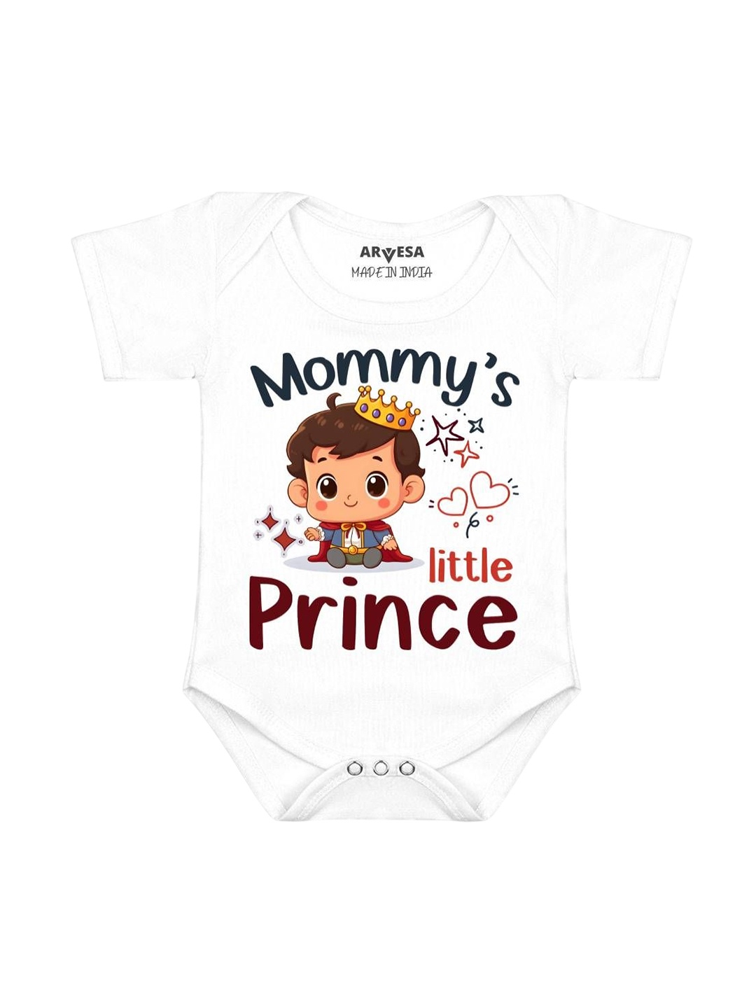 

Arvesa Kids Mommy Little Prince Printed Romper, White