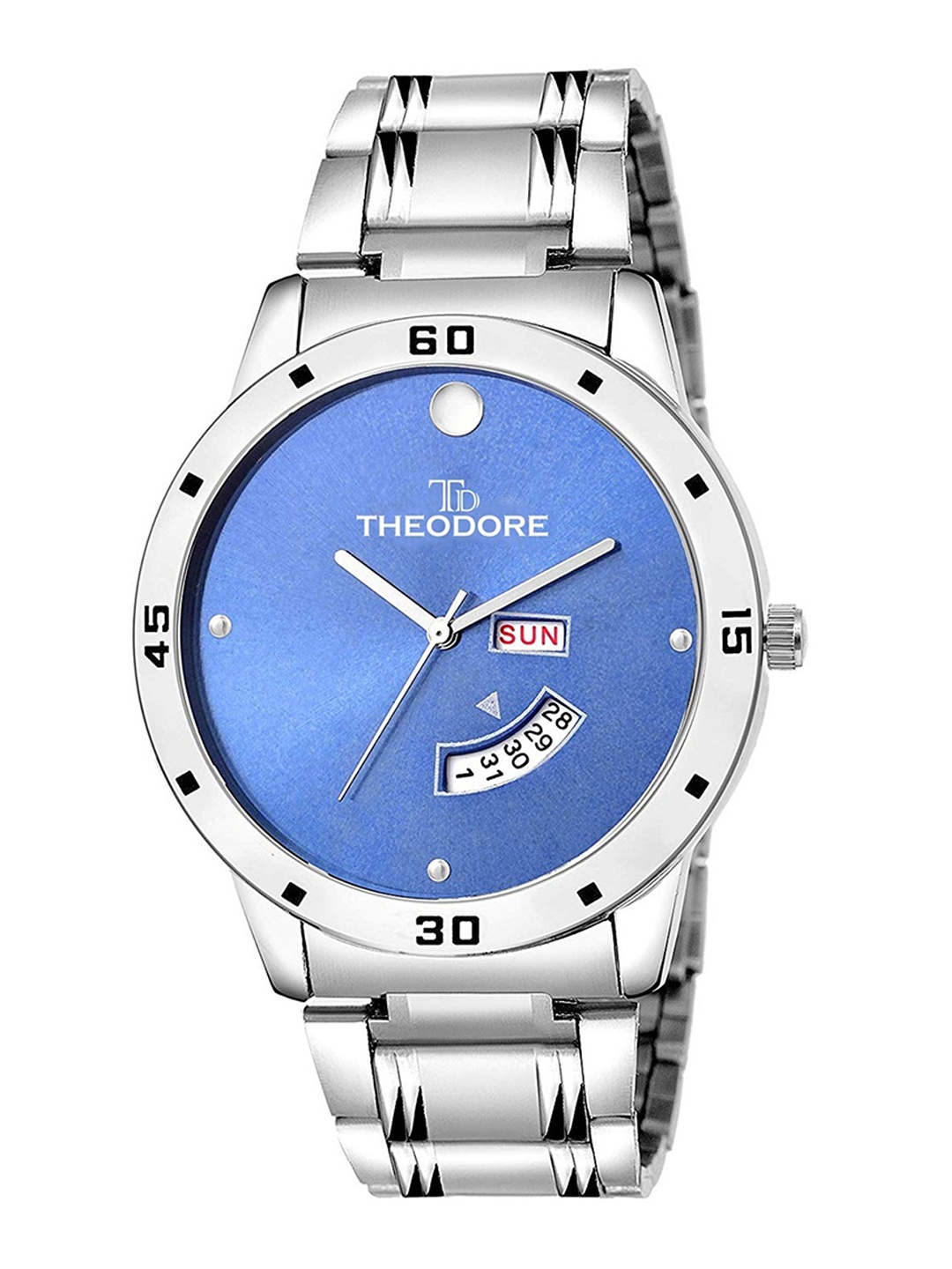 

THEODORE Men Embellished Dial & Bracelet Style Straps Analogue Watch TD16196, Blue