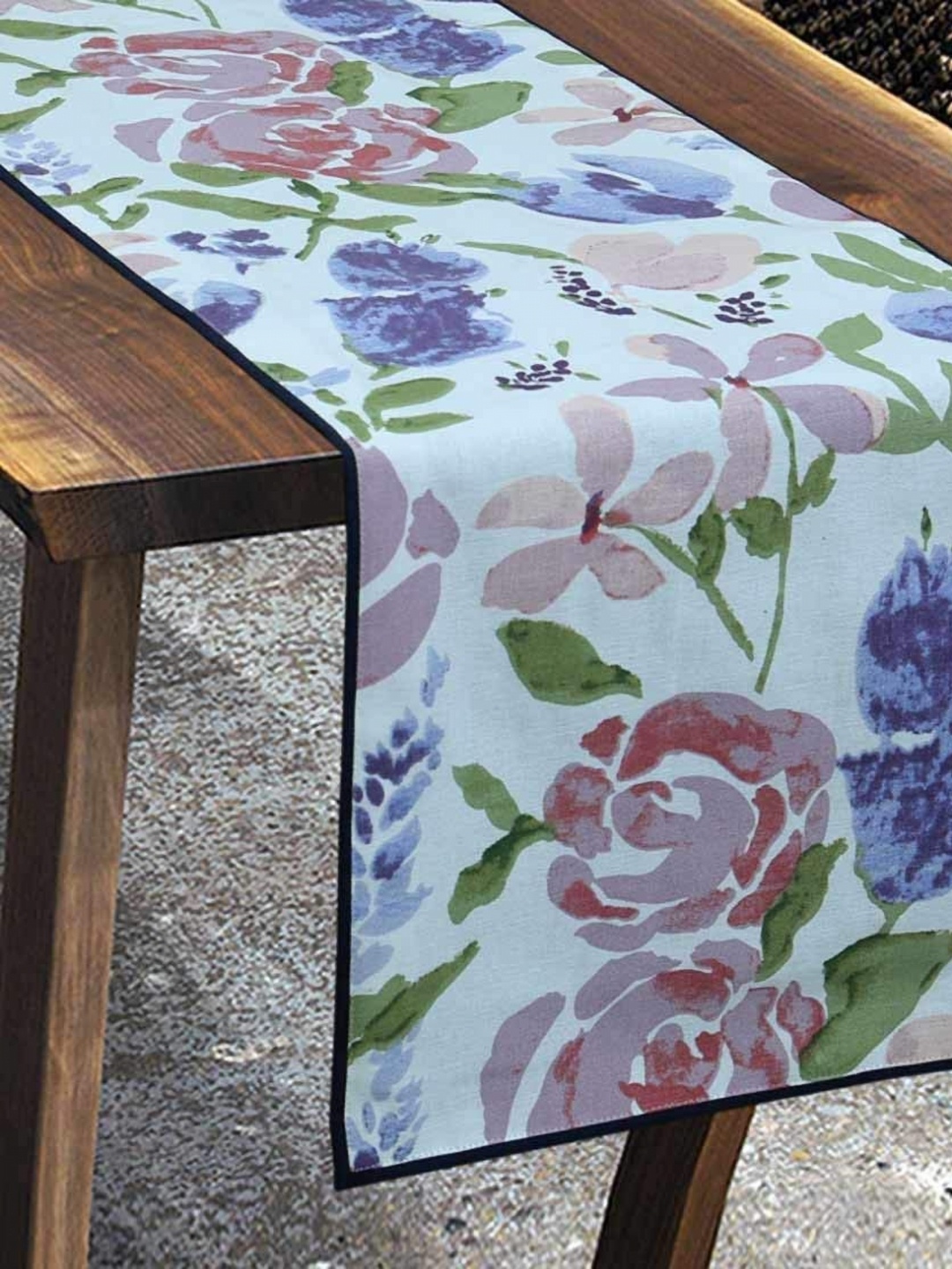 

BILBERRY Furnishing by preeti grover Off White Printed 72" X 14'' Pure Cotton Table Runner