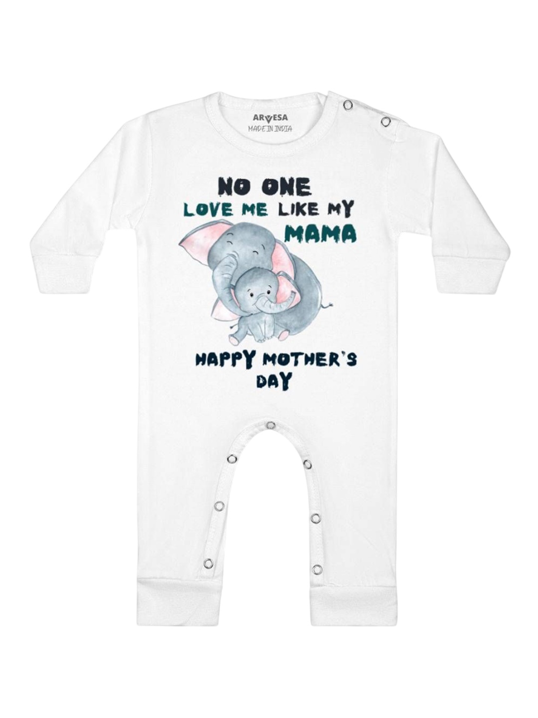 

Arvesa Happy Mother Days Printed Baby Romper, White