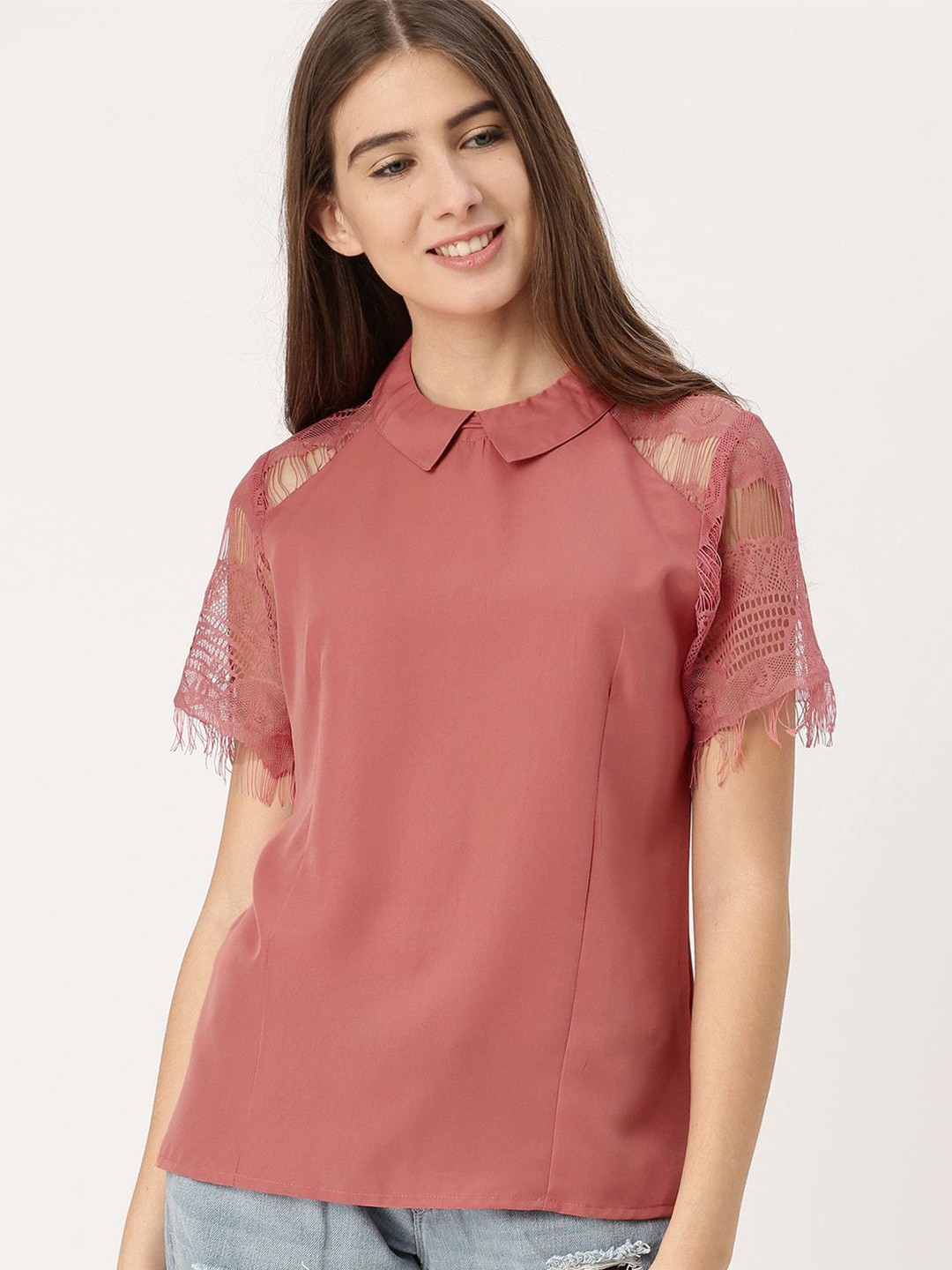 

DressBerry Crepe Top, Pink