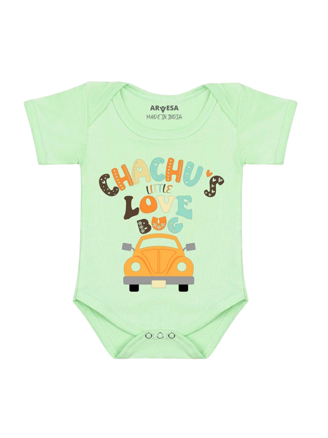 

Arvesa Chachu Little Love Bug Printed Romper, Green