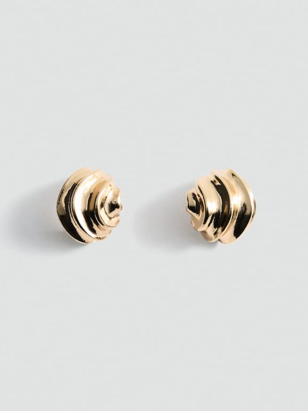 

MANGO Contemporary Spiral Stud Earrings, Gold